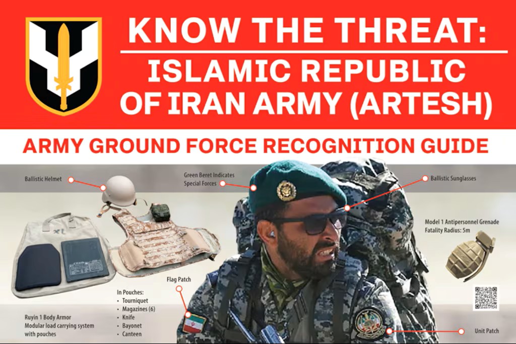 USMC: 13th Marine Expeditionary Unit verlegt in Nahen Osten 4 Ein neues Gegner-Erkennungsposter der U.S. Army für iranische Soldaten trug kürzlich zu Spekulationen über neue amerikanische Operationen gegen den Iran nach den US-Zwischenwahlen bei.